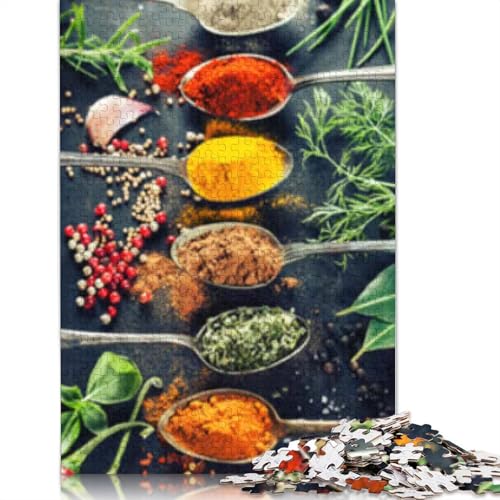Puzzle 1000 Teile Kräuter und Gewürze für Erwachsene, Halloween-Geschenk, Puzzle, Lernspiel, Herausforderung, Spielzeug, 1000 Teile (75 x 50 cm) von POLIUAWS