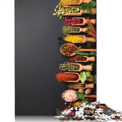 Puzzle 1000 Teile Kräuter und Gewürze für Erwachsene, Puzzle für Erwachsene, Halloween-Geschenk ab 14 Jahren, 1000 Teile (38x26cm) von POLIUAWS