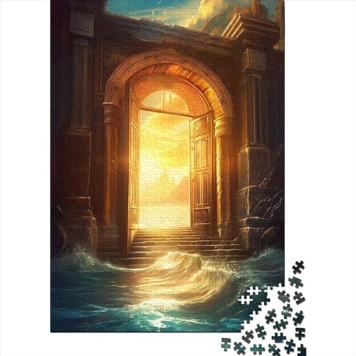 Puzzle 1000 Teile Tür zu einer anderen Welt für Erwachsene Holzpuzzle Lernspiel für Erwachsene Teenager 1000 Teile (75x50cm) von POLIUAWS
