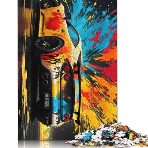 Puzzle 1000 Teile bunte Sportwagen für Erwachsene, schwierige Puzzles für Erwachsene, lustiges Puzzle für Familien, 1000 Teile (38x26cm) von POLIUAWS
