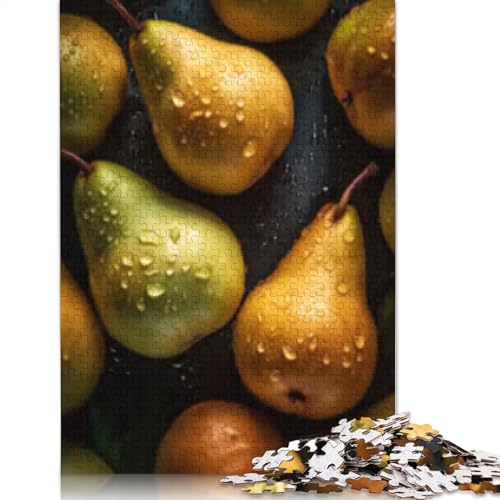 Puzzle 1000 Teile frische Birnen für Erwachsene, Holzpuzzle, Halloween-Geschenke, Erwachsenenpuzzle, Lernspiel, Herausforderung Spielzeug, 1000 Teile (75x50cm) von POLIUAWS