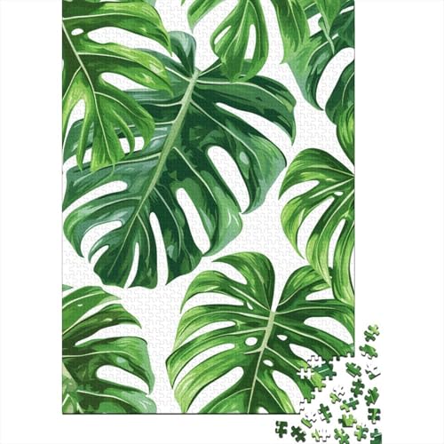 Puzzle 1000 Teile für Erwachsene, Grüne Palme, Holzpuzzle für Teenager, Weihnachtsgeschenke, Lernspiel für Erwachsene und Jugendliche, 1000 Teile (75x50cm) von POLIUAWS