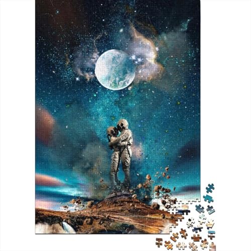 Puzzle 1000 Teile für Erwachsene, Holzpuzzle mit Astronauten, Lernspiel für Erwachsene Teenager, 1000 Teile (75x50cm) von POLIUAWS