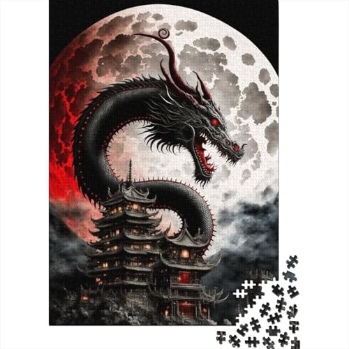 Puzzle Für Erwachsene Mutiger Drache Holzpuzzle Für Teenager Geschenke Wohnkultur Puzzle Spielzeug 1000 Teile (75x50cm) von POLIUAWS