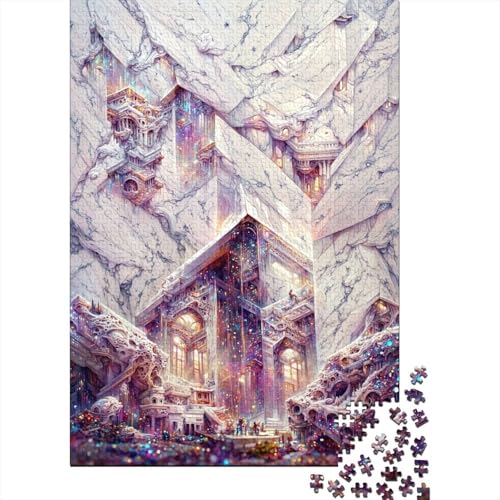 Puzzle aus weißem Marmor, 1000 Teile, für Erwachsene, Lernspielzeug, 1000 Teile (75 x 50 cm) von POLIUAWS