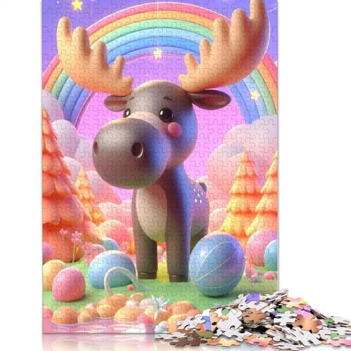 Puzzle für Erwachsene, 1000 Teile, 38 x 26 cm, Elch, Lernspiel für Erwachsene von POLIUAWS