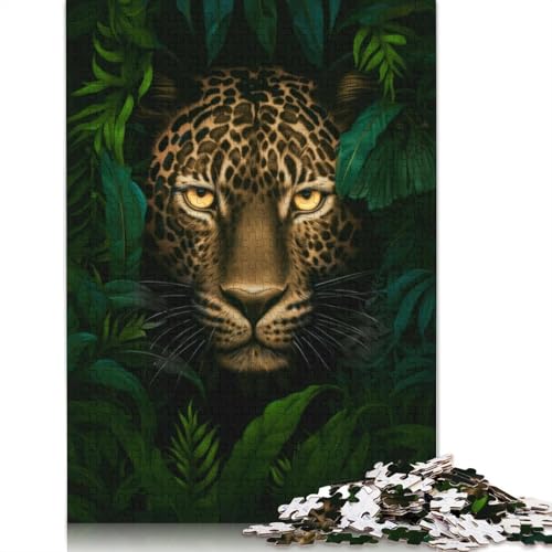 Puzzle für Erwachsene, 1000 Teile, Afrikanischer Leopard im Dschungel, Puzzle für Erwachsene, anspruchsvolles Spiel, 1000 Teile (38 x 26 cm) von POLIUAWS