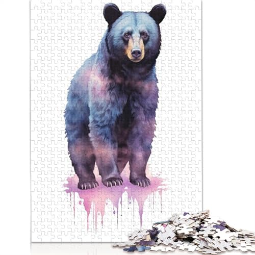 Puzzle für Erwachsene, 1000 Teile, Aquarell-Bären-Malpuzzle, Puzzle für Erwachsene, anspruchsvolles Spiel, 1000 Teile (75 x 50 cm) von POLIUAWS