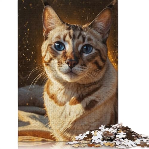 Puzzle für Erwachsene, 1000 Teile, Bengalkatzen-Porträt, Puzzle, Lernspielzeug, Spiele, Familiendekoration, 1000 Teile (75 x 50 cm) von POLIUAWS
