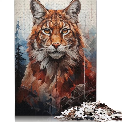 Puzzle für Erwachsene, 1000 Teile, Bobcat Stares, Puzzles für Erwachsene für Lernspiele, Heimdekoration, 1000 Teile (38 x 26 cm) von POLIUAWS