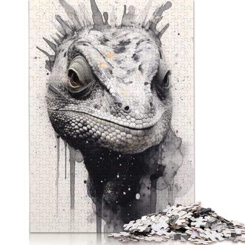 Puzzle für Erwachsene, 1000 Teile, Chamäleon-Schönheit, Schwarze Tinte, Puzzle für Erwachsene, anspruchsvolles Spiel, 1000 Teile (38 x 26 cm) von POLIUAWS
