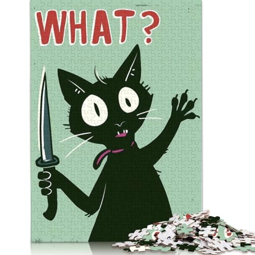 Puzzle für Erwachsene, 1000 Teile, Crazy Cat, Lernspielzeug, Spiele, Familiendekoration, 1000 Teile (38 x 26 cm) von POLIUAWS