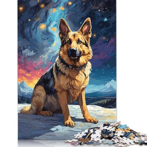 Puzzle für Erwachsene, 1000 Teile, Deutscher Schäferhund, Puzzle, Lernspielzeug, Spiele, Familiendekoration, 1000 Teile (75 x 50 cm) von POLIUAWS