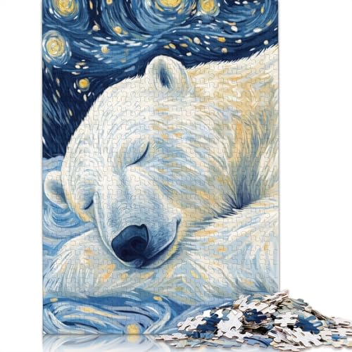 Puzzle für Erwachsene, 1000 Teile, Eisbär, Sternennacht, Puzzle für Erwachsene, für Lernspiele, Heimdekoration, 1000 Teile (75 x 50 cm) von POLIUAWS