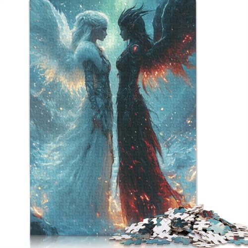 Puzzle für Erwachsene, 1000 Teile, Engel gegen Dämonen, Puzzles für Erwachsene, Lernspiel, Herausforderungsspielzeug, 1000 Teile (75 x 50 cm) von POLIUAWS