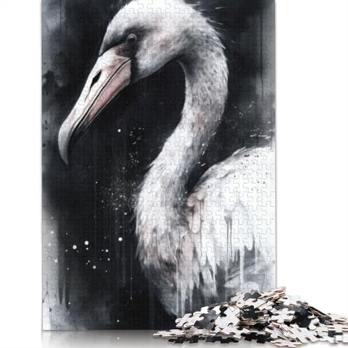 Puzzle für Erwachsene, 1000 Teile, Flamingo-Schönheit, Aquarell-Puzzle, Interaktion mit Familienmitgliedern, 1000 Teile (38 x 26 cm) von POLIUAWS