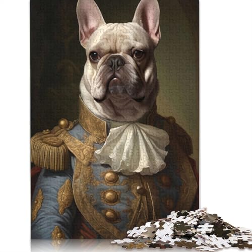 Puzzle für Erwachsene, 1000 Teile, Französische Bulldogge, Europa-König, Puzzle, Lernspielzeug, Spiele, Familiendekoration, 1000 Teile (38 x 26 cm) von POLIUAWS