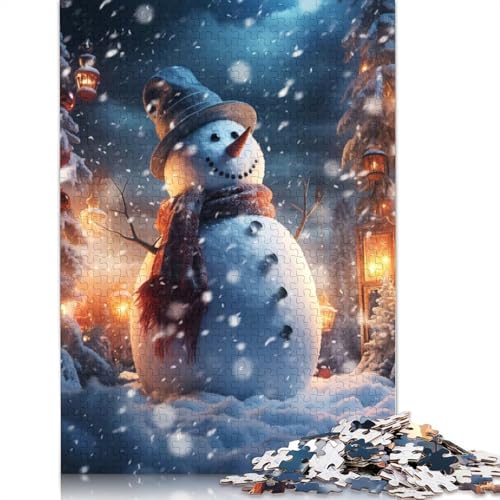 Puzzle für Erwachsene, 1000 Teile, Frosty Snowman Puzzle, Puzzles für Erwachsene, Lernspiel, Herausforderungsspielzeug, 1000 Teile (38 x 26 cm) von POLIUAWS