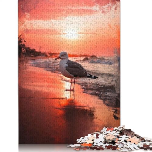 Puzzle für Erwachsene, 1000 Teile, Golden Light Lonely Bird, Puzzle, Lernspielzeug, Spiele, Familiendekoration, 1000 Teile (75 x 50 cm) von POLIUAWS