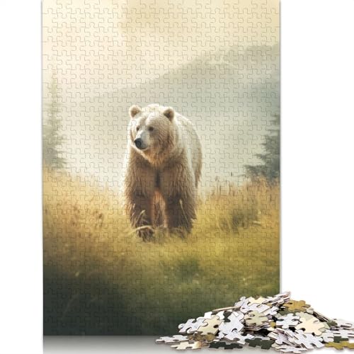 Puzzle für Erwachsene, 1000 Teile, Großer Bär auf der Wiese, Lernspielzeug, Spiele, Familiendekoration, 1000 Teile (75 x 50 cm) von POLIUAWS
