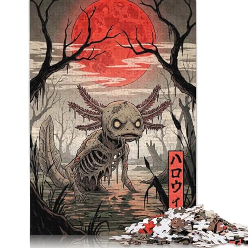 Puzzle für Erwachsene, 1000 Teile, Halloween-Axolotl-Monster, Ukiyo-e-Puzzle, Puzzles für Erwachsene, Lernspiel, Herausforderungsspielzeug, 1000 Teile (38 x 26 cm) von POLIUAWS