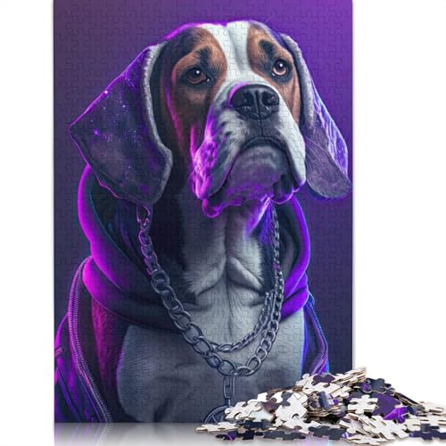 Puzzle für Erwachsene, 1000 Teile, Hip-Hop-Stil, Beagle-Stil, Lernspiel, 1000 Teile (38 x 26 cm) von POLIUAWS