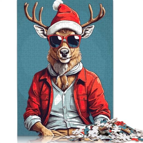Puzzle für Erwachsene, 1000 Teile, Hirsch-Weihnachtspuzzle, anspruchsvolles Spiel, 1000 Teile (75 x 50 cm) von POLIUAWS