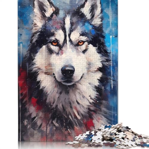 Puzzle für Erwachsene, 1000 Teile, Husky-Farbpuzzle, Lernspielzeug, Spiele, Familiendekoration, 1000 Teile (75 x 50 cm) von POLIUAWS