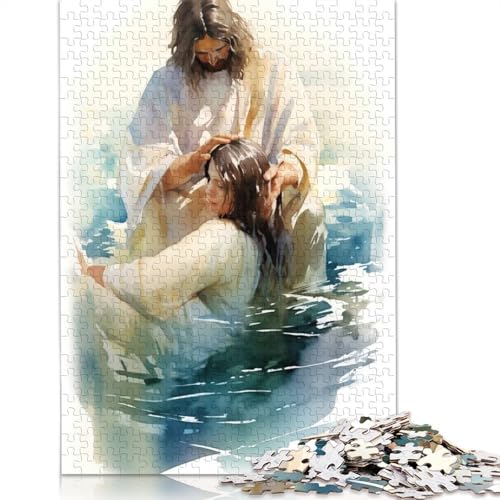 Puzzle für Erwachsene, 1000 Teile, Jesus tauft Frau, Puzzle, Puzzles für Erwachsene, Lernspiel, Herausforderungsspielzeug, 1000 Teile (75 x 50 cm) von POLIUAWS