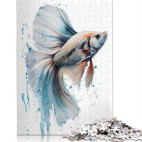 Puzzle für Erwachsene, 1000 Teile, Kampffisch-Puzzle, anspruchsvolles Spiel, 1000 Teile (38 x 26 cm) von POLIUAWS