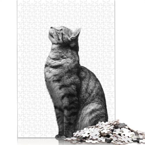 Puzzle für Erwachsene, 1000 Teile, Katzenporträt, Puzzle, Lernspielzeug, Spiele, Familiendekoration, 1000 Teile (38 x 26 cm) von POLIUAWS