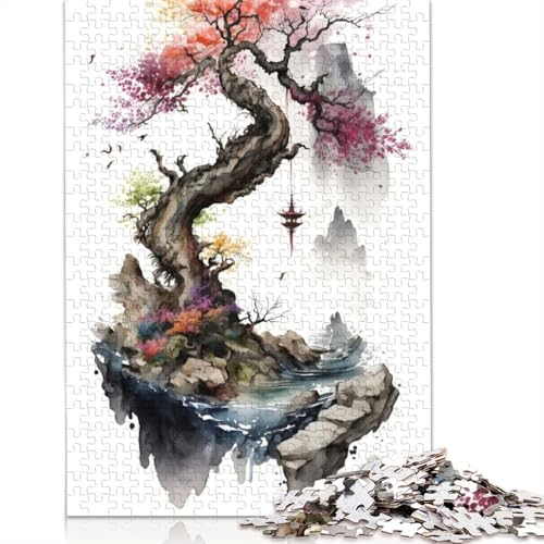 Puzzle für Erwachsene, 1000 Teile, Kirschblüte, 17 Puzzles, Lernspielzeug, Spiele, Familiendekoration, 1000 Teile (75 x 50 cm) von POLIUAWS