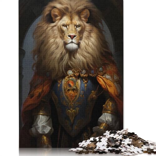 Puzzle für Erwachsene, 1000 Teile, König der Löwen, Malstil, Puzzle für Erwachsene, anspruchsvolles Spiel, 1000 Teile (75 x 50 cm) von POLIUAWS
