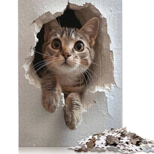 Puzzle für Erwachsene, 1000 Teile, MIAU MIAU, Lernspielzeug, Spiele, Familiendekoration, 1000 Teile (75 x 50 cm) von POLIUAWS