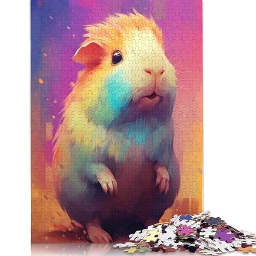 Puzzle für Erwachsene, 1000 Teile, Meerschweinchen-Tierpuzzle für Erwachsene, für Lernspiele, Heimdekoration, 1000 Teile (38 x 26 cm) von POLIUAWS