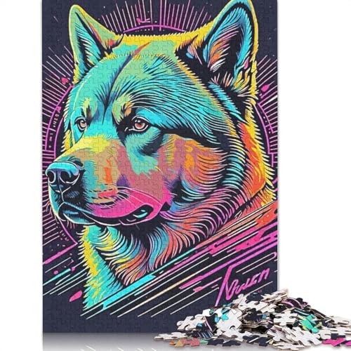 Puzzle für Erwachsene, 1000 Teile, Neonwolf, buntes Puzzle, Lernspielzeug, Spiele, Familiendekoration, 1000 Teile (75 x 50 cm) von POLIUAWS
