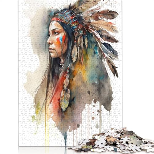 Puzzle für Erwachsene, 1000 Teile, Ölgemälde, Boho-Stil, Puzzle, Puzzles für Erwachsene, Lernspiel, Herausforderungsspielzeug, 1000 Teile (38 x 26 cm) von POLIUAWS