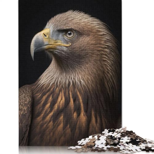 Puzzle für Erwachsene, 1000 Teile, Porträt eines braunen Adlers, Puzzle für Erwachsene, anspruchsvolles Spiel, 1000 Teile (75 x 50 cm) von POLIUAWS