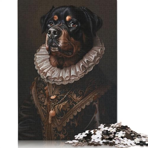 Puzzle für Erwachsene, 1000 Teile, Rottweiler-Hund, Tiere, Puzzle, Lernspielzeug, Spiele, Familiendekoration, 1000 Teile (75 x 50 cm) von POLIUAWS