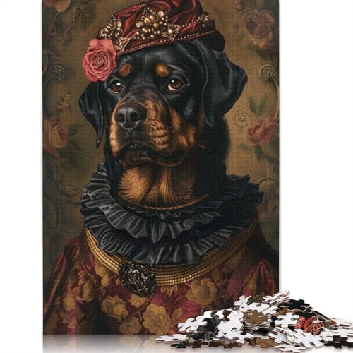 Puzzle für Erwachsene, 1000 Teile, Rottweiler-Hundepuzzle, Puzzle für Erwachsene, anspruchsvolles Spiel, 1000 Teile (75 x 50 cm) von POLIUAWS