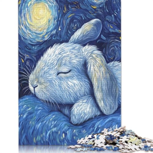 Puzzle für Erwachsene, 1000 Teile, Sternennacht-Häschen, Puzzle für Erwachsene, Puzzle für Teenager, Puzzlespiel, Spielzeug, Geschenk, 1000 Teile (75 x 50 cm) von POLIUAWS