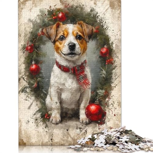 Puzzle für Erwachsene, 1000 Teile, Weihnachtspuzzle mit Hunden, Puzzle für Erwachsene, anspruchsvolles Spiel, 1000 Teile (38 x 26 cm) von POLIUAWS