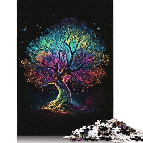 Puzzle für Erwachsene, 1000 Teile, buntes Baum-Puzzle, Lernspielzeug, Spiele, Familiendekoration, 1000 Teile (38 x 26 cm) von POLIUAWS