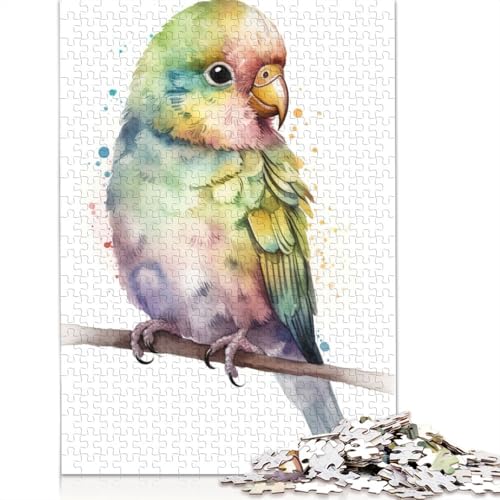 Puzzle für Erwachsene, 1000 Teile, exotischer Baby-Sittich, Vogel, Puzzle, Lernspielzeug, Spiele, Familiendekoration, 1000 Teile (38 x 26 cm) von POLIUAWS