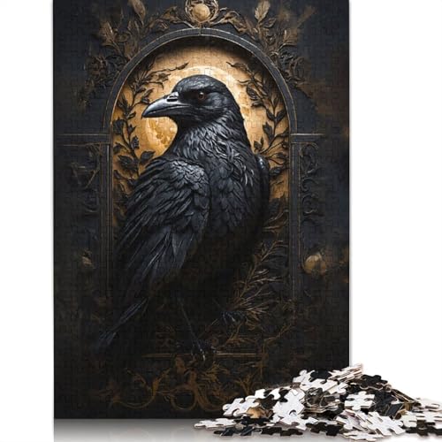 Puzzle für Erwachsene, 1000 Teile, gerahmt, Krähen-Puzzle, Lernspielzeug, Spiele, Familiendekoration, 1000 Teile (38 x 26 cm) von POLIUAWS