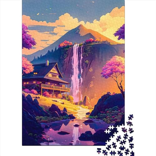 Puzzle für Erwachsene, 1000 Teile, japanischer Stil, Lernspiel, Herausforderung, 1000 Teile (38 x 26 cm) von POLIUAWS