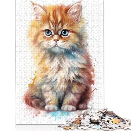 Puzzle für Erwachsene, 1000 Teile, süßes Perserkatzen-Puzzle für Erwachsene, anspruchsvolles Spiel, 1000 Teile (75 x 50 cm) von POLIUAWS
