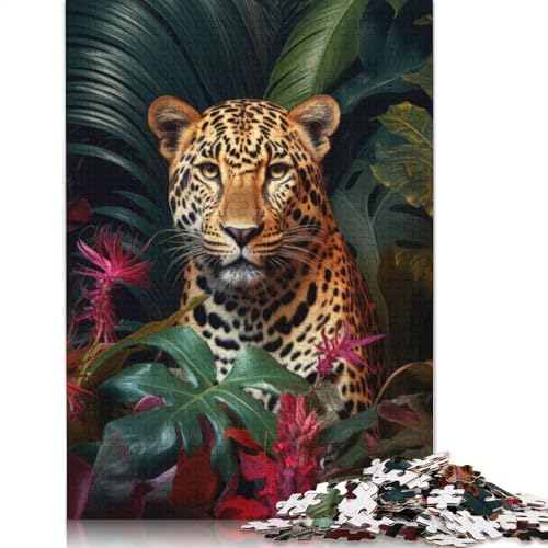Puzzle für Erwachsene, 1000 Teile, tropischer Leopard, Puzzle für Erwachsene, anspruchsvolles Spiel, 1000 Teile (75 x 50 cm) von POLIUAWS