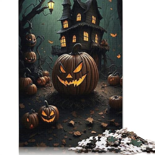 Puzzle für Erwachsene, 1000 Teile des Halloween-Schlosses, Papier-Puzzles für Erwachsene, Lernspiel, Herausforderung, Spielzeug, 1000 Teile (38 x 26 cm) von POLIUAWS