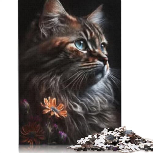 Puzzle für Erwachsene, 1000 niedliche Katzenausdrücke, Puzzles für Erwachsene, Lernspiel, Herausforderung, Spielzeug, 1000 Teile (38 x 26 cm) von POLIUAWS